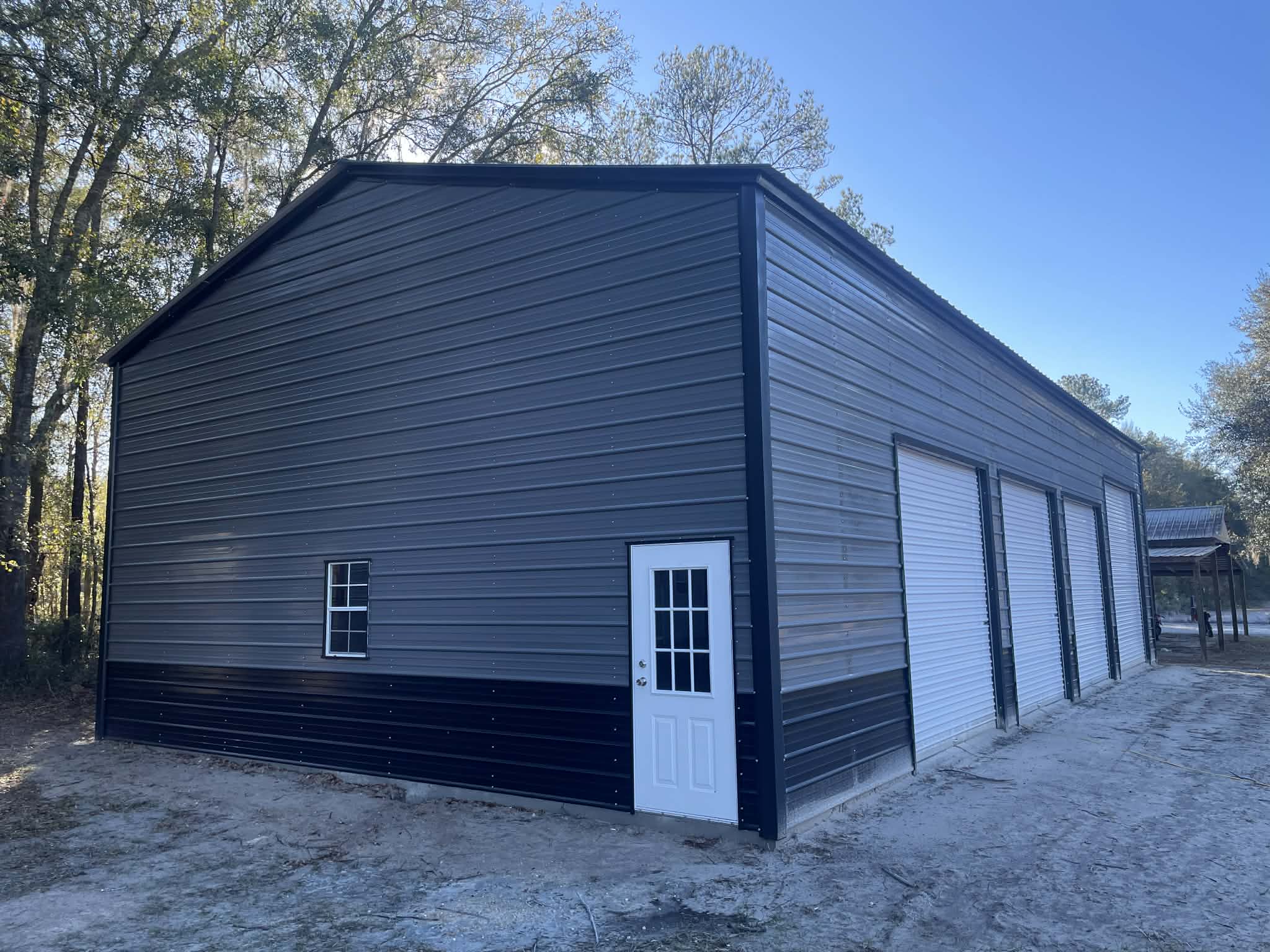Metal Garage with Roll-up Doors